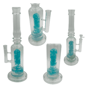 16" Blue Flower Center Piece Glass Waterpipe (SMKZ192)