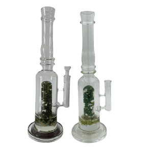 16" Flower Green Center Piece Glass Waterpipe (SMKZ195)