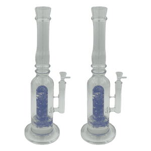 16" Flower Blue Center Piece Glass Waterpipe (SMKZ196)