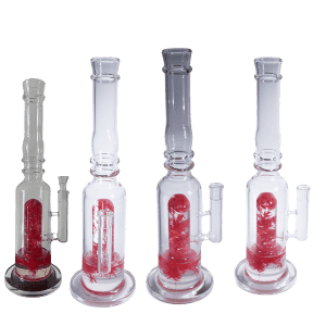 16" Red Flower Center Piece Glass Waterpipe (SMKZ200)