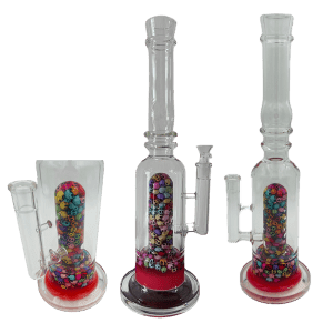 16" Skull Pink Center Piece Glass Waterpipe (SMKZ205)