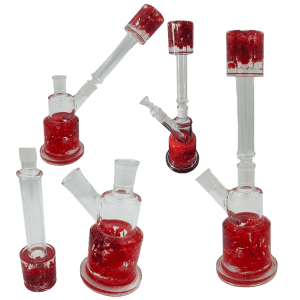 14" Water Pipe 2 Way Straight - Red Flower (SMKZ210)