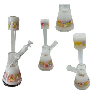 12" Center Piece Beaker Waterpipe - Heart White (SMKZ221)