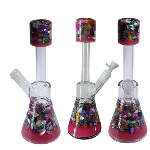 12" Center Piece Beaker Waterpipe - Diamond Red (SMKZ223)